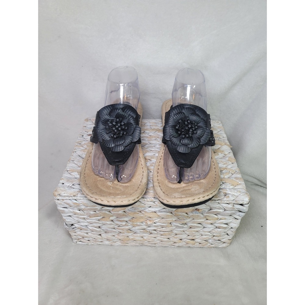 Cliffs White Mountain Rosette Whimsigoth Sandals Thong Cushioned Black Size 10M
